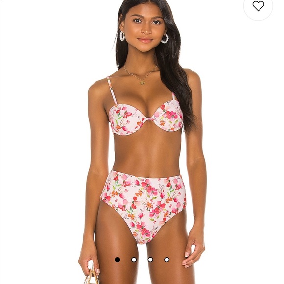 LPA Ruth peach floral bikini from revolve - Picture 1 of 10